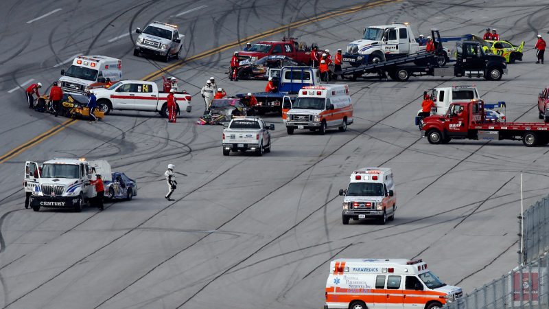 Illustration for article titled This Is What A 25-Car NASCAR Crash Looks Like